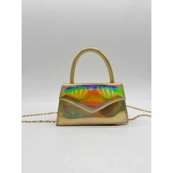 STEVE MADDEN Amina Iridescent top handle crossbody bag - Gold - Picture 1 of 11